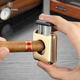 Coupe-Cigare Semi-Automatique en Forme de V, Lame Lisse, Support à Cigares Cigarloong