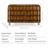 Coffret à Cigares 3 Pièces en Cuir avec Doublure en Bois de Cèdre Naturel Cigarloong