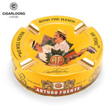Cendrier à Cigares en Céramique Rond Créatif, 4 Fentes Grand Calibre, Boîte Cadeau Cigarloong