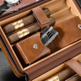 Humidor Portable en Bois de Cèdre avec Briquet Coupe-Vent Cigarloong