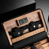 Étui à Cigares avec Humidificateur Portable, Ensemble de Voyage 4 Pièces, Boîte Cèdre Intérieure Cigarloong