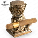 Porte-Cigare en Céramique Style Rétro, Finition Bronze Cigarloong