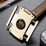 Allume-Cigare en Métal, Ensemble Coupe-Vent à Jet Droit, Lame Lisse, Coupe-Cigare, 2 Pièces Cigarloong