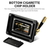Coupe-Cigare de Bureau de Luxe, Ciseaux Inox, 4 Trous, Guillotine Boîte en Bois Cigarloong