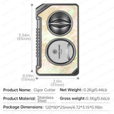Coupe-Cigare Semi-Automatique à Coupe Plate et en V, Lame Lisse, Support à Cigares Cigarloong