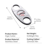 Étui à Cigares en Cuir Doublé de Bois de Cèdre, Coupe-Cigare en Acier Inoxydable, pour 2-3 Cigares Cigarloong