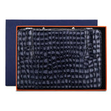 Étui Portable en Cuir Texture Crocodile, Pince à Cigare, Accessoire Homme Cigarloong