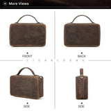 Sac à Double Poignée en Cuir avec Fermeture Éclair, Voyage Multifonctionnel Rétro de Luxe Cigarloong