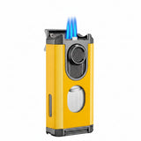 Allume-Cigare Multifonction Portable Pratique 3 en 1, Trois Flammes Droites Lisses, Porte-Ciseaux en V - Cigarium™