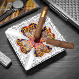Cendrier à Cigares Céramique Grand Calibre, 4 Fentes, Base Étoile Peinte Main Cigarloong