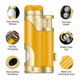 Briquet à Cigare Droit Portable, Coupe-Vent, Résistant à la Chaleur Cigarloong