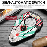 Coupe-Cigare Semi-Automatique en Forme d'Éventail, Acier Inoxydable Cigarloong