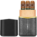 Étui à Cigares en Cuir, Lot de 3, Doublure en Bois de Cèdre Naturel Cigarloong