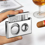 Coupe-Cigare Multifonctionnel en Acier Inoxydable, Coupe Plate et en V, Poinçon Dissimulé Cigarloong
