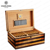 Humidor en Bois de Cèdre Style Rétro, Grande Capacité Cigarloong