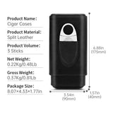 Étui à Cigares en Cuir Doublé de Bois de Cèdre, Coupe-Cigare en Acier Inoxydable, pour 2-3 Cigares Cigarloong
