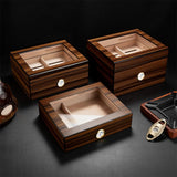 Humidor Cèdre Espagnol, Boîte avec Hygromètre, Étagères de Rangement, Grande Capacité Cigarloong
