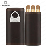 Étui à Cigares Portable en Cuir Scellé, avec ou sans Ciseaux Cigarloong