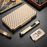 Ensemble Fumeur 3 Pièces : Humidor, Allume-Cigare, Coupe-Cigare Cigarloong