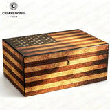 Humidor en Bois de Cèdre Style Rétro, Grande Capacité Cigarloong