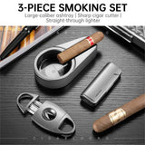Ensemble Fumeur 3 Pièces : Briquet Droit, Coupe-Cigare, Cendrier Grand Diamètre Cigarloong
