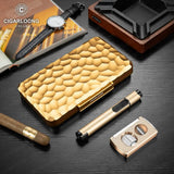 Humidor en Aluminium, Étui de Voyage 5 Cigares, Briquet et Coupe-Cigares Cigarloong