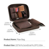 Sac à Pipes Portable Rétro en Cuir Marron Cigarloong
