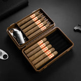 Humidor Portable à Main, Couvercle Rabattable, Style Rétro Créatif, Hygromètre Externe Cigarloong