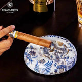 Cendrier à Cigares en Céramique, Artisanat Rétro Exquis, Base Ronde Antidérapante Cigarloong