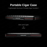 Humidor en Aluminium avec Coupe-Cigare et Briquet Intégrés Cigarloong