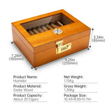 Humidor à Cigares avec Serrure à Combinaison, Bois de Cèdre, Hygromètre Cigarloong