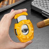 Coupe-Cigare en Acier Inoxydable Multifonctionnel, Lame Lisse, Coupe en V, Coupe Plate, Poinçon Cigarloong