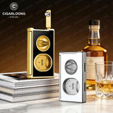 Coupe-Cigare Multifonctionnel en Acier Inoxydable, Coupe Plate et en V, Poinçon Dissimulé Cigarloong