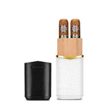 Étui à Cigares en Cuir, Lot de 2, Bois de Cèdre, Humidificateur Intégré Cigarloong