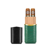 Étui à Cigares en Cuir, Lot de 2, Bois de Cèdre, Humidificateur Intégré Cigarloong