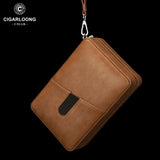 Nouvel Humidor de Voyage Portable en Cuir pour Cigares, Support en Bois de Cèdre avec Hygromètre, 4-6 Tubes Cigarloong