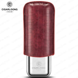 Étui à Cigares en Acier Inoxydable, Anti-Pression, Luxe, Cuir de Vache, Hydratant, Voyage Cigarloong