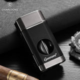 Briquet Multifonction 3 en 1, Coupe-Cigare en Métal, Triple Flamme Bleue Cigarloong