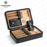 Boîte à Cigares Haut de Gamme en Bois de Cèdre, Ensemble Complet Portable Cigarloong