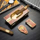 Ensemble accessoires cigare, cendrier métal grand diamètre, ciseaux lisses, briquet coupe-vent, 3 pièces Cigarloong