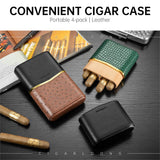 Étui à Cigares en Cuir, 4 Paquets, Doublure Bois de Cèdre, Joint Magnétique Cigarloong