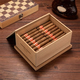 Boîte à Cigares en Bois de Cèdre Naturel Non Peint, 30 Cigares Cigarloong