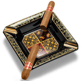 Cendrier cigare céramique noir et vert
