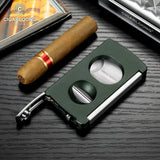 Ensemble de 2 Pièces Portable pour Fumer, Allume-Cigare Coupe-Vent, Coupe-Cigare en V, Perforateur Cigarloong