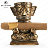 Porte-Cigare en Céramique Style Rétro, Finition Bronze Cigarloong