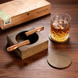 Cendrier Cigares Bois Noyer Multifonction - Cigarium™