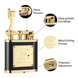 Ensemble Briquet à Cigare en Métal, Coupe-Vent, Flamme Réglable Cigarloong