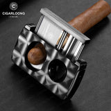 Cutter à Cigares Portable 4 en 1, Coupe en V, Support de Ciseaux, Perforateur Cigarloong