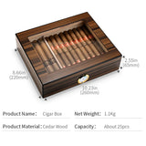 Humidor Cèdre Espagnol, Boîte avec Hygromètre, Étagères de Rangement, Grande Capacité Cigarloong