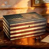Humidor en Bois de Cèdre Style Rétro, Grande Capacité Cigarloong